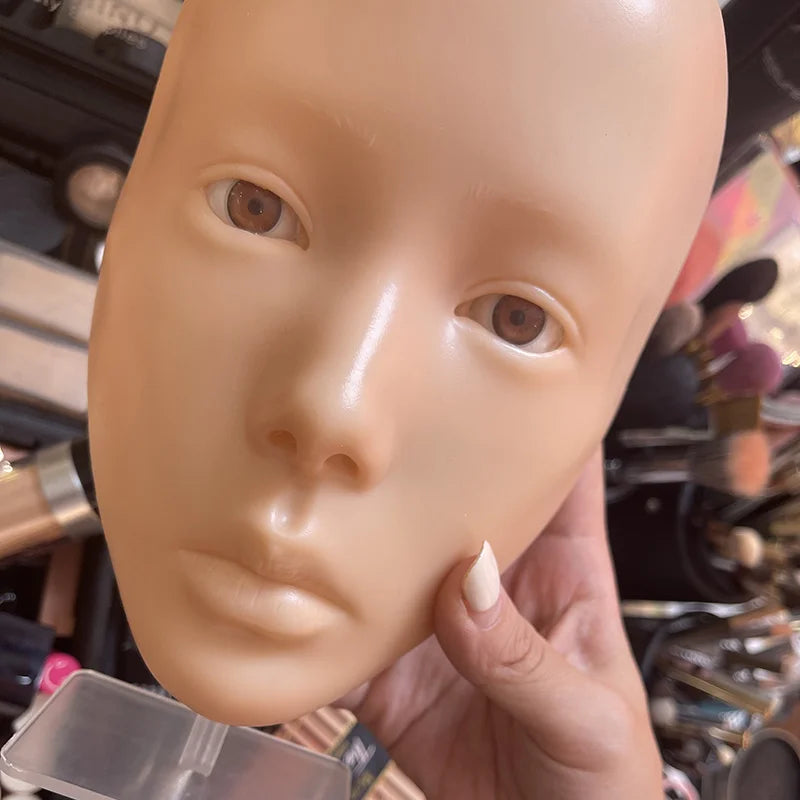 Premium Quality 5D Facial Tattoo Training Head Silicone Practice Permanent Makeup Eyebrow Tattoo Skin Mannequin Doll Face Head