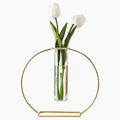 Nordic-style Simple Geometric Metal Ironwork Transparent Glass Hydroponic Vases for Dried Flower Arrangements Home Decorations