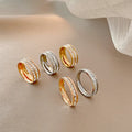 MARONEW Square Cz Cubic Zirconia Eternity Band Stainless Steel Wedding 18K Gold Plated Rings Jewelry Women
