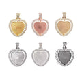 25mm Wholesale Blank Heart Necklaces Rotation Iced Out Alloy Pendant Diamond Double Sided Photo Pendant