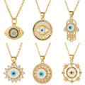 Hot Sale Popular Multi-color Drip Oil Accessories Shiny Zirconia Necklace Evil Devil Eye Pendant Necklace Gifts for Women
