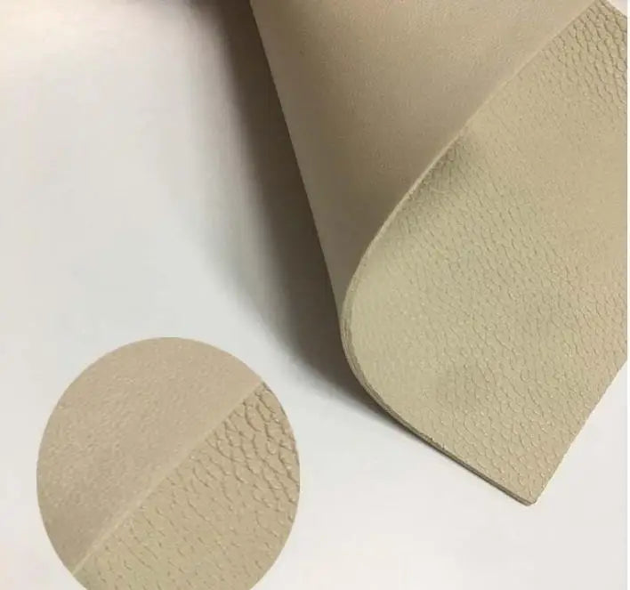 Vintage Style Litchi Solid Color Cotton Back  PU Faux Leather Leatherette Fabric for Making Bag/Decoration/Wallet/Earring