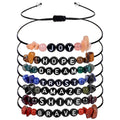Wholesale Adjustable Braided Rope Positive Energy Bracelet Letter Beads Hope Brave Natural Yoga Healing Stones Crystal Bracelets