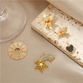 Wholesale 14K Gold Plated Diy Jewelry Making Accessories Zircon Rainbow Heart Flower Shaped Pendants Necklace Bracelet Charms
