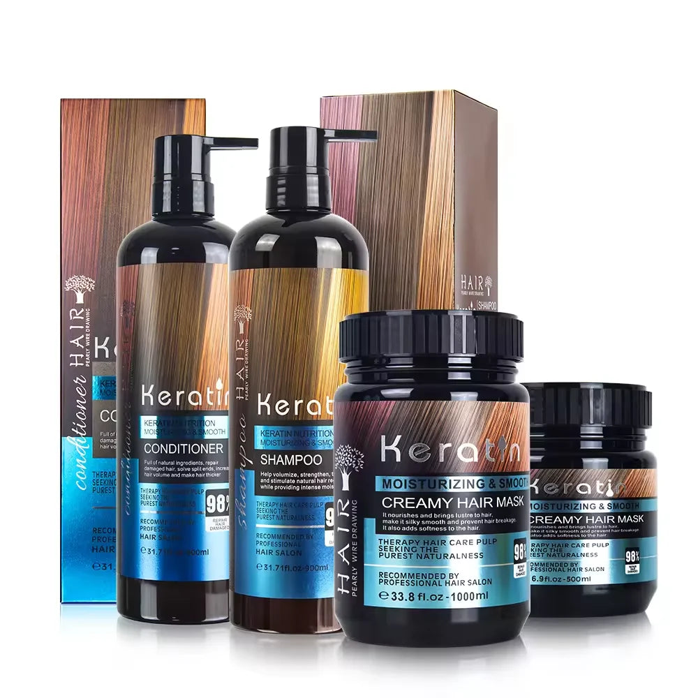 Hot Sale High Quality Keratin Treatment Hair Care Products Deep Moisturizing Collagen Natural Hair Shampoo and Conditioner