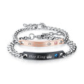 Timeless Stainless Steel Love Couples Bracelet Men Women Zircon Link Chain Lover Bracelet for Valentine Gift