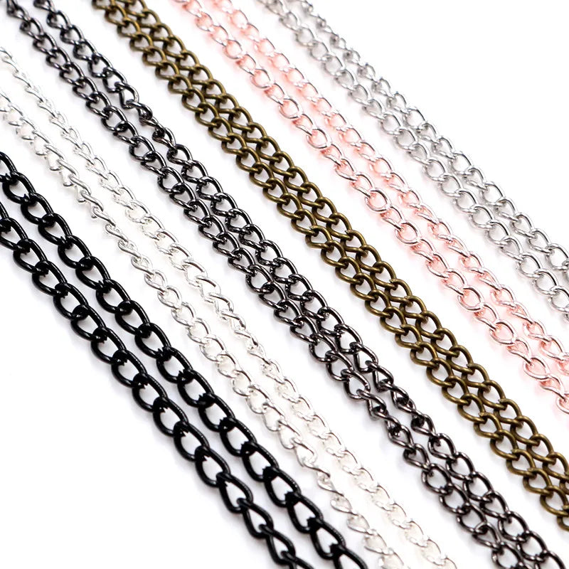 5pcs 4*3mm Length 70CM 6 Colors Plated With Lobster Clasp Necklace Connector for Charms Cameo Cabochon Base and Tray