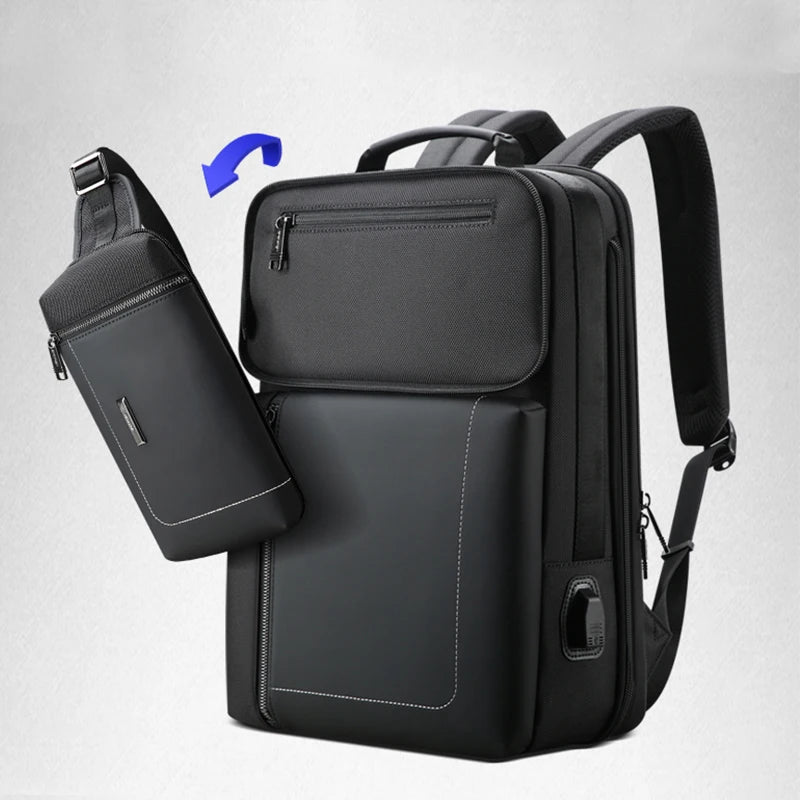 OEM Bopai Men Travel Detachable Anti Theft Expandable College Bag Business Usb Charging Large Capacity 15.6 Inch Laptop Backpack