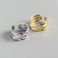 Simple Design S925 Sterling Silver 18K Gold Plating Three-layer Line Twist Pattern Ring Fine Jewelry for Women TYJ0299