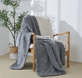 100% Acrylic Thick Woolen Knitted Throw Blanket Modern Hand Knitted Swadloon Plush Blanket KPS