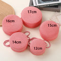 Solid Mini Braided Round Beach Bag Environmental Fashion Crossbody Mobile Phone Bag with Zipper Closure for Holidays Vacations