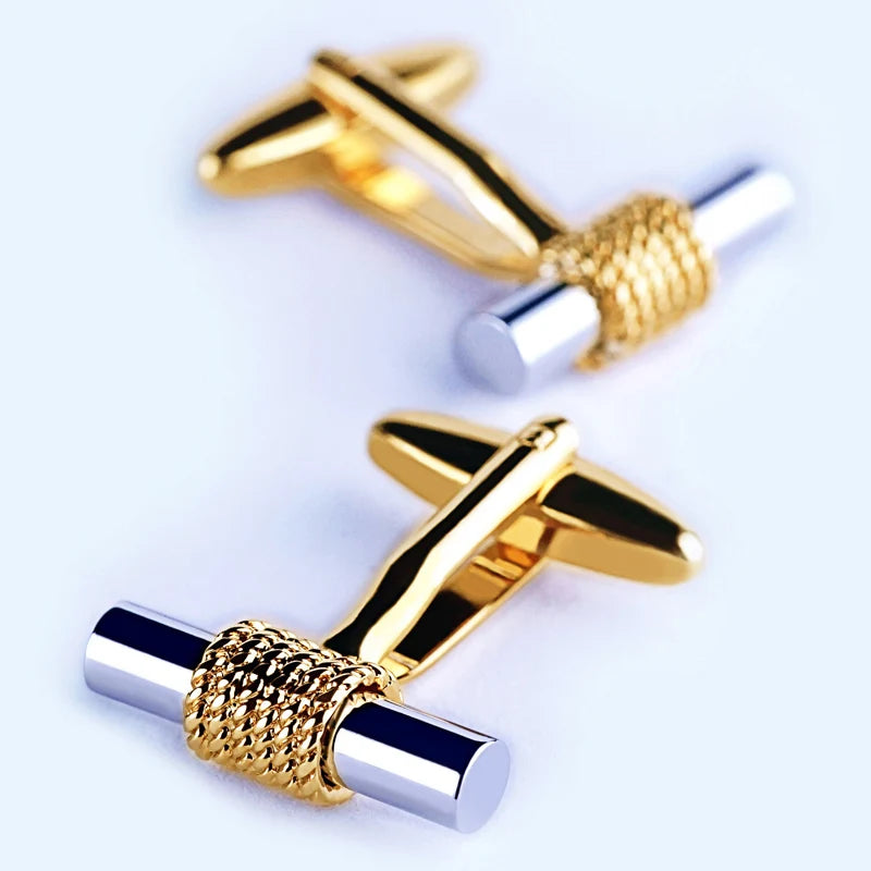 Fashionable New Design Gold Plated Cufflink for Men Luxury Bar Cufflink for Wedding Party and Gift Occasions