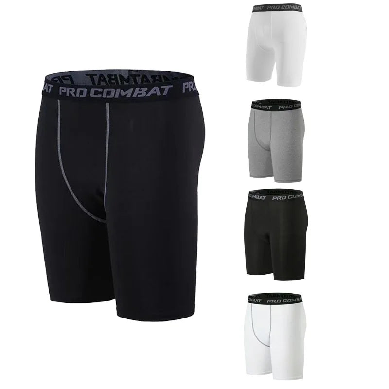 Men's Compression Short Half Length Tight Sports Pants Black Fitness Sprint Basketball Lasso Qualified for Sprinting