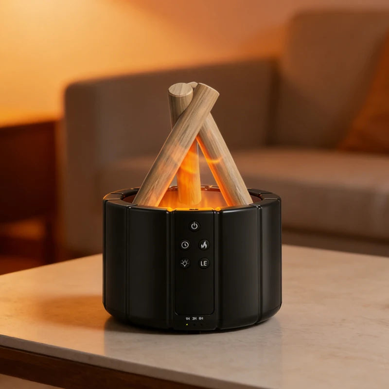 250ml Ambient Lighting Air Freshener Fragrance Perfume Flame Electric Humidifier Essential Oil Fire Aroma Diffuser for Home