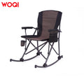 WOQI Outdoor  Sturdy & Smooth-Rocking Folding Rocking Chair for Adults Reclining Lawn Chair for Camping