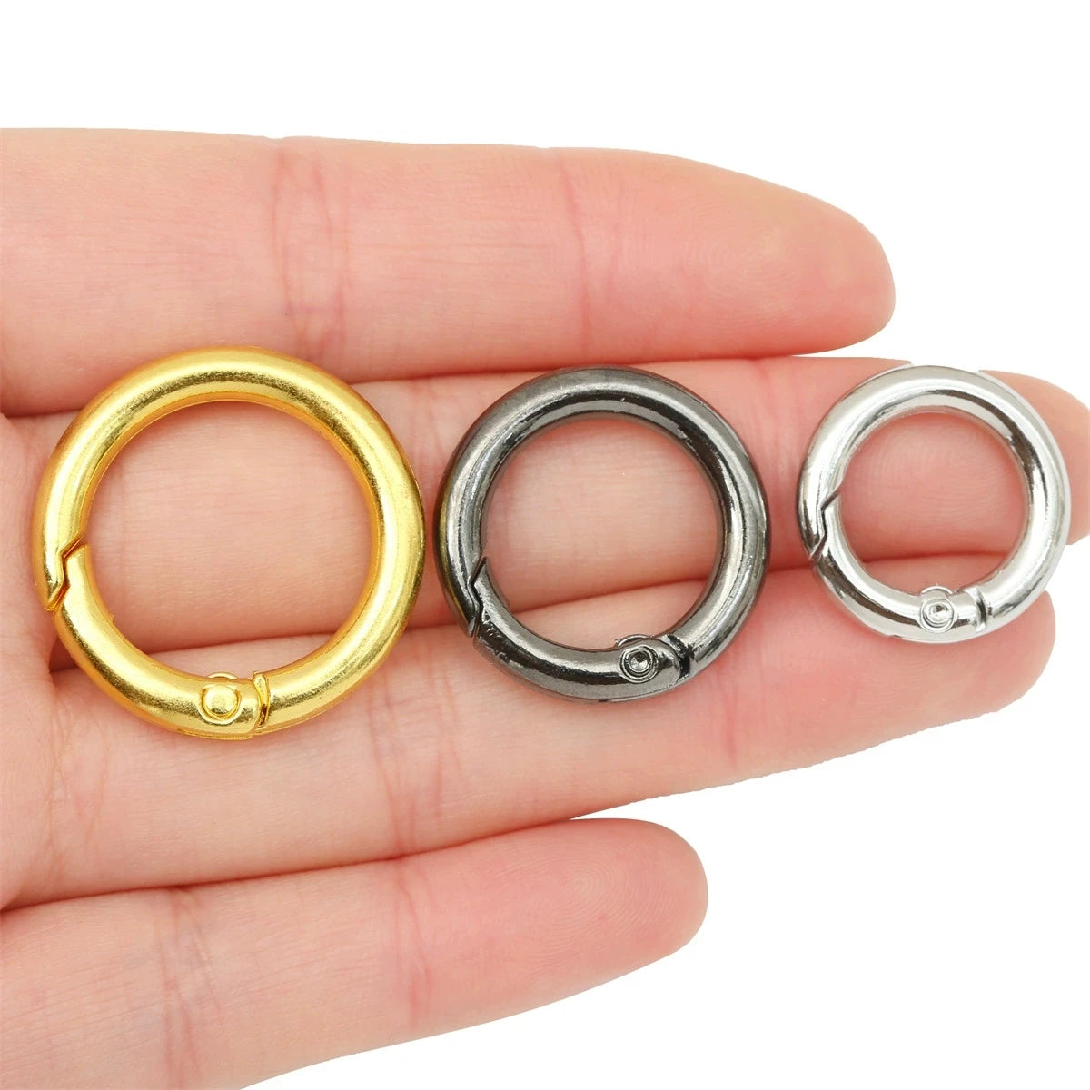 Wholesale Practical Creative Single Ring Keychain 25mm Metal Alloy Laser Spring Open Design for Men Women Car Pendant DIY Ideal