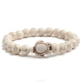 8mm Pulsera Tortuga White Lava Stone Health Elasticity Bracelets Couple Gift Distance Turtle Bracelet Braccialetto Tartaruga