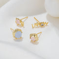 New Design Creative Cute Cartoon Earrings Set 18K Gold Plated Brass Earrings Fashion Jewelry Cat Eyes Zircon Earrings for Women
