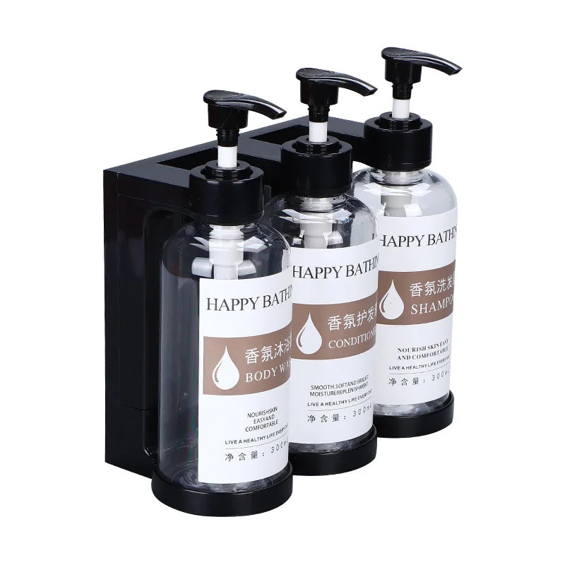 300ml Manual Liquid Soap Dispenser Bottle Eco-Friendly Wall Mount for Shampoo Shower Gel Hand Wash Body Wash in Kitchen Bathroom