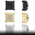 Waterproof Stainless Steel Magnet 6mm square Zircon Non-pierced 6mm Stud Earrings for Men and Boys Magnetic Earring Jewelry