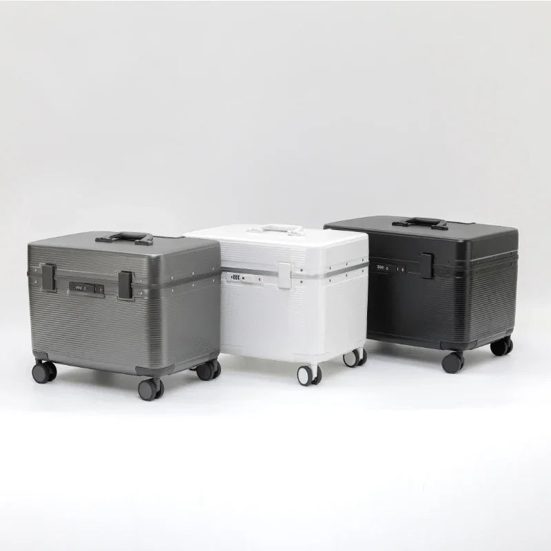Aluminum Alloy Frame Suitcase Luggage Top-Opening ABS Portable Trolley Case Universal Wheels Customs Code Lock Carry-Ons