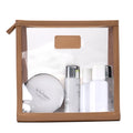 Custom Latest Fashion Hot Brown Personalized Toiletries Beach Ladies Make up Decoration Packaging clear Zipper Cosmetics  Bag