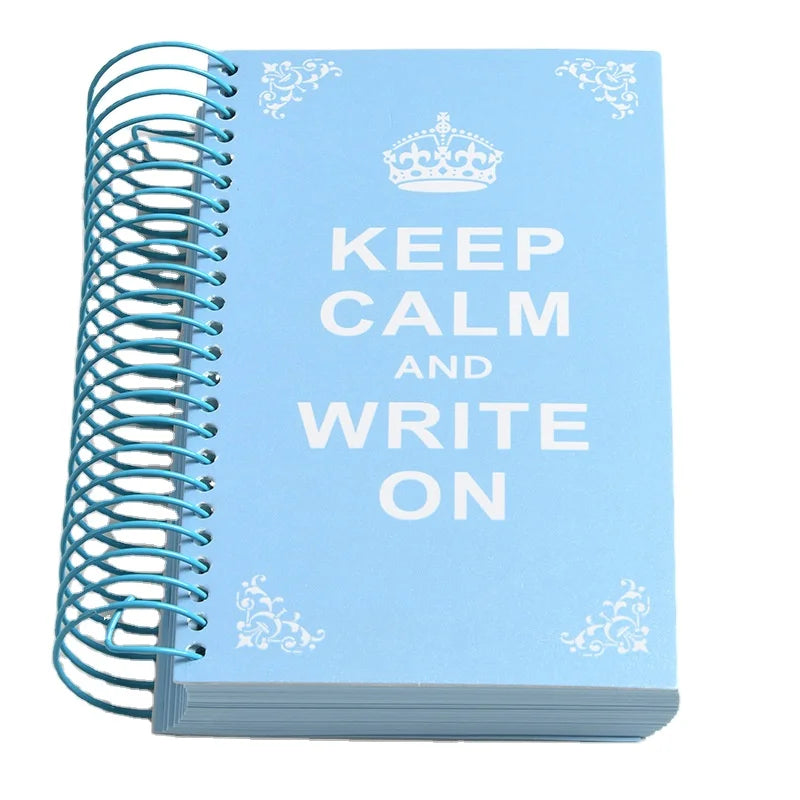 Cute Kawaii Korean A6 Hardcover Spiral Notebook 150-Page Student Diary with Colored Paper Sheets Stationery Supplies