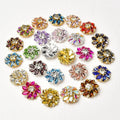 25mm New Colored Horse Eye Glass Crystal Diamond Flower Rhinestone Buttons Coat Collar Shoes Bags Wedding Dress Embellishment