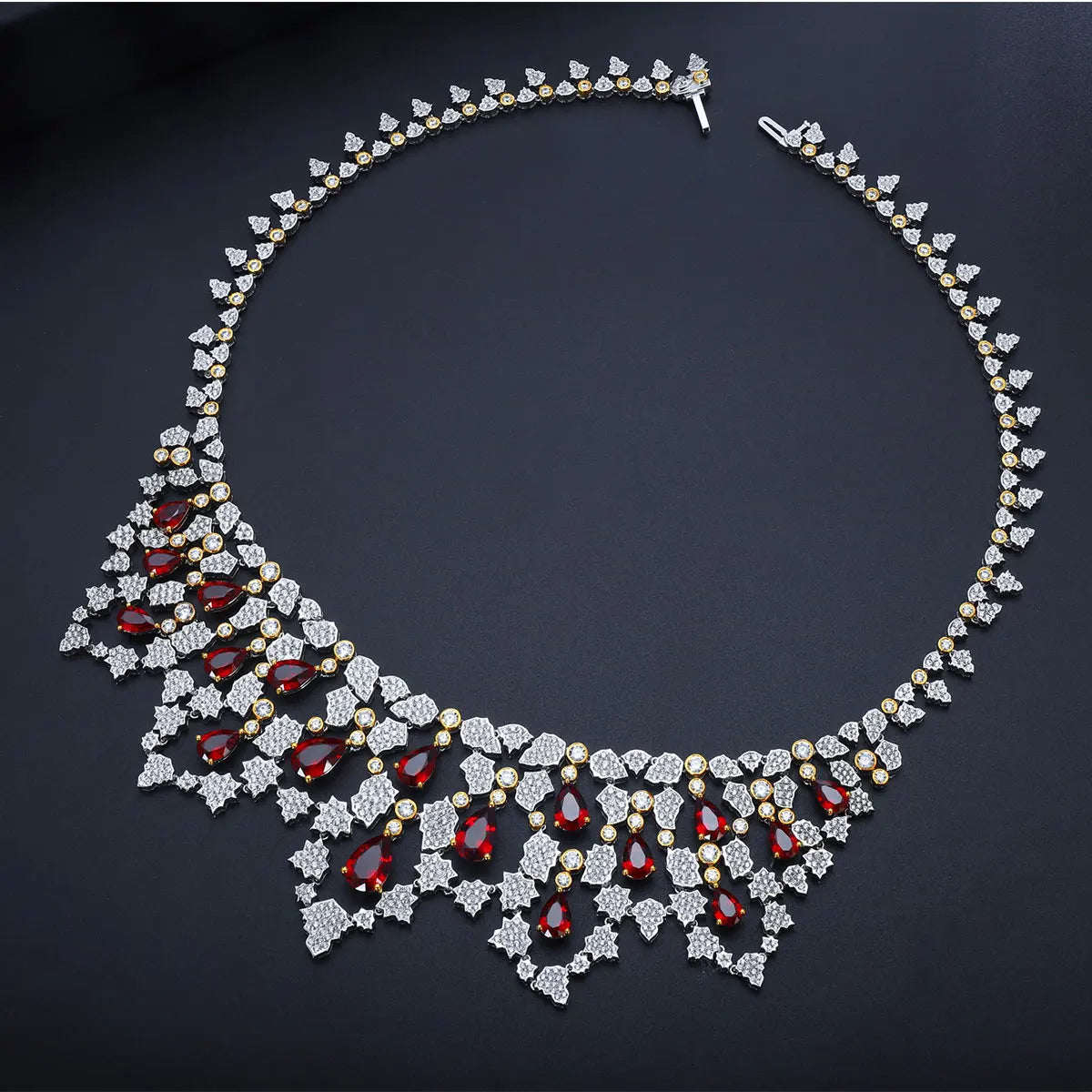 Fine Necklace Anster Lab Grown Ruby Necklace Pigeon Blood Ruby Haute Joaillerie Hot Sale Ruby Red Color Jewelry Customization