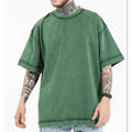 Inside Out Acid Washing 270GSM Heavy Weight 100 Cotton Custom logo Plain Crew Neck Oversized  Distressed T Shirt
