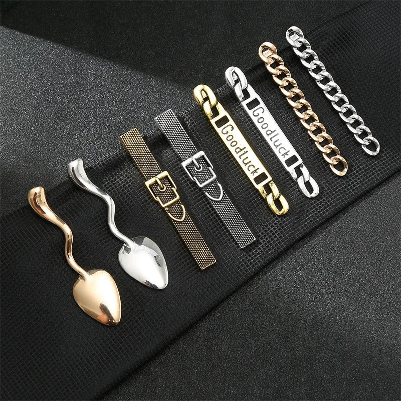 Fashion Personalized Stainless Steel Tie Clips for Men Cheap Silver Gold Neck Tie Pins Bar for Men Party