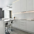Modern Kitchen Cabinets with Marble & Laminate Countertops Faucet Drawer Basket & Sink Accessories Particleboard Carcase