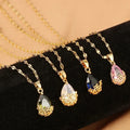 New Jewelry Drop Pendant Necklace Personalized Elegant Chain Necklace Flower Crystal Drop Necklace for Women