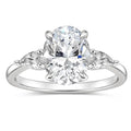 OLAN Jewelry 3.5CT 925 Sterling Silver Ring with GRA Certificate VVS Oval Cut Moissanite Engagement Wedding Rings for Women