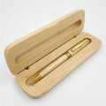 Hot Sale Personalized Logo Sports-Themed Wood Ballpoint Set Wood Box 1.0mm Writing Width Environment-protective Ink Blue/Black