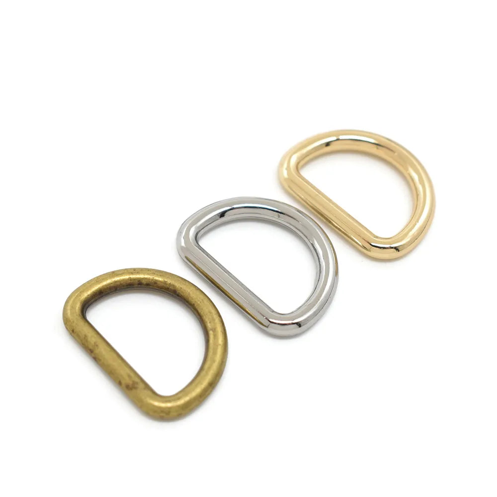 Custom Logo  Stainless Steel Metal D Hog Rings with Clips Buckle for Dog Collar Belt Handbags