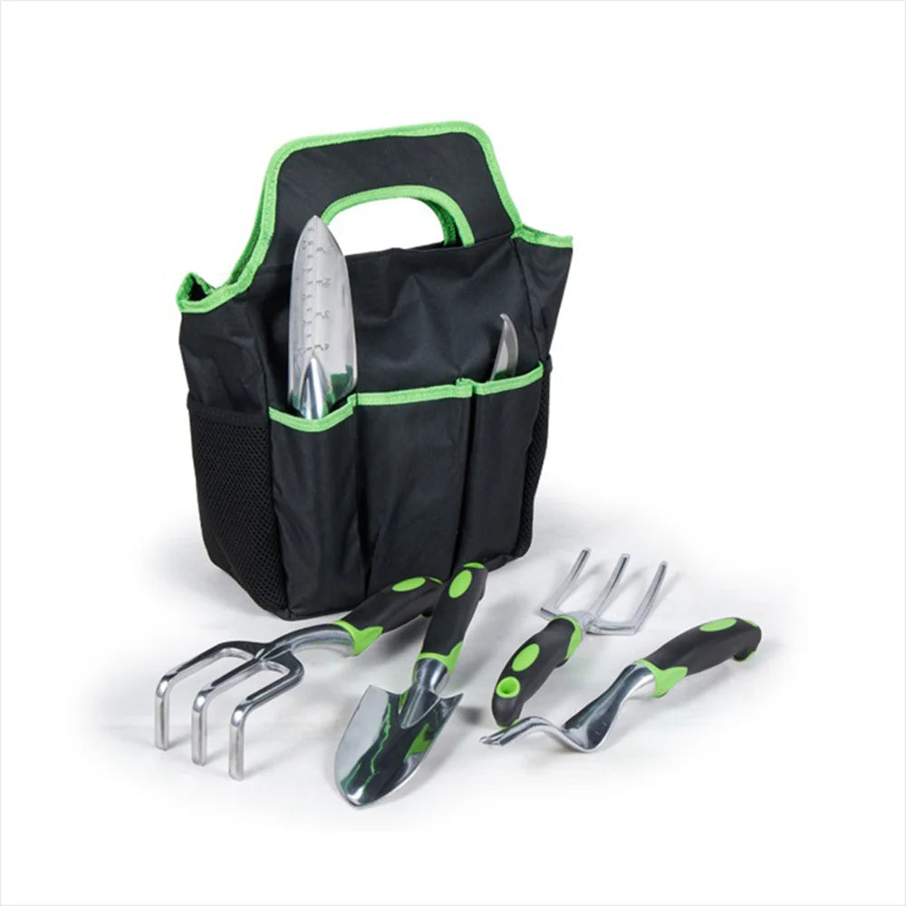 Handle Tools Outdoor Heavy Duty Non-Slip Rubber Grip Garden Tool Set 8pcs with Bag