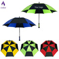 OVIDA Custom Golf Umbrella for Adults Vintage Straight Style with Windproof Fiberglass Plastic Handle Promotional Logo Prints