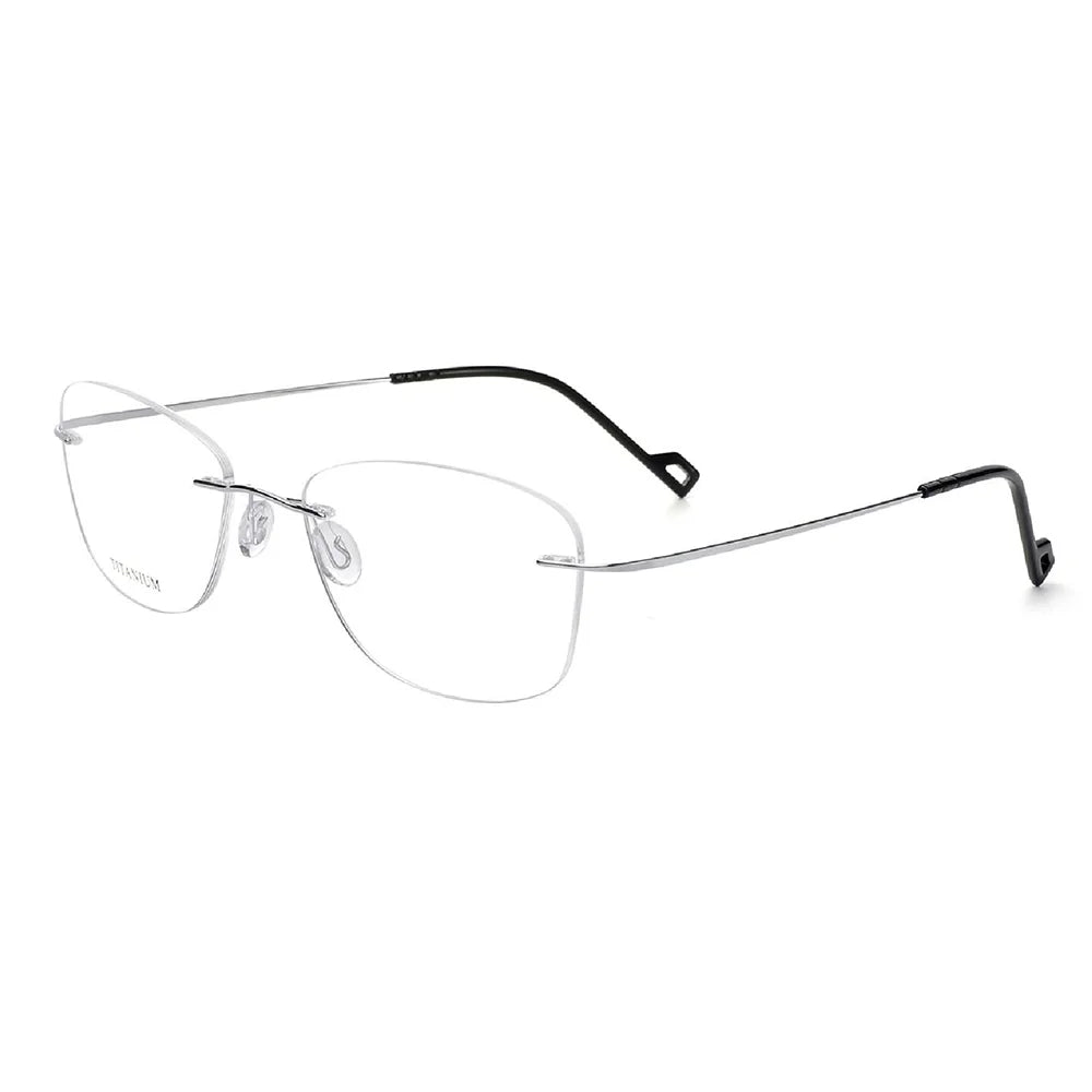 Wholesale Fashion Cat Pure Titanium Frameless Metal Rimless Optical Frame Glasses Eyewear Eyeglasses for Man Woman