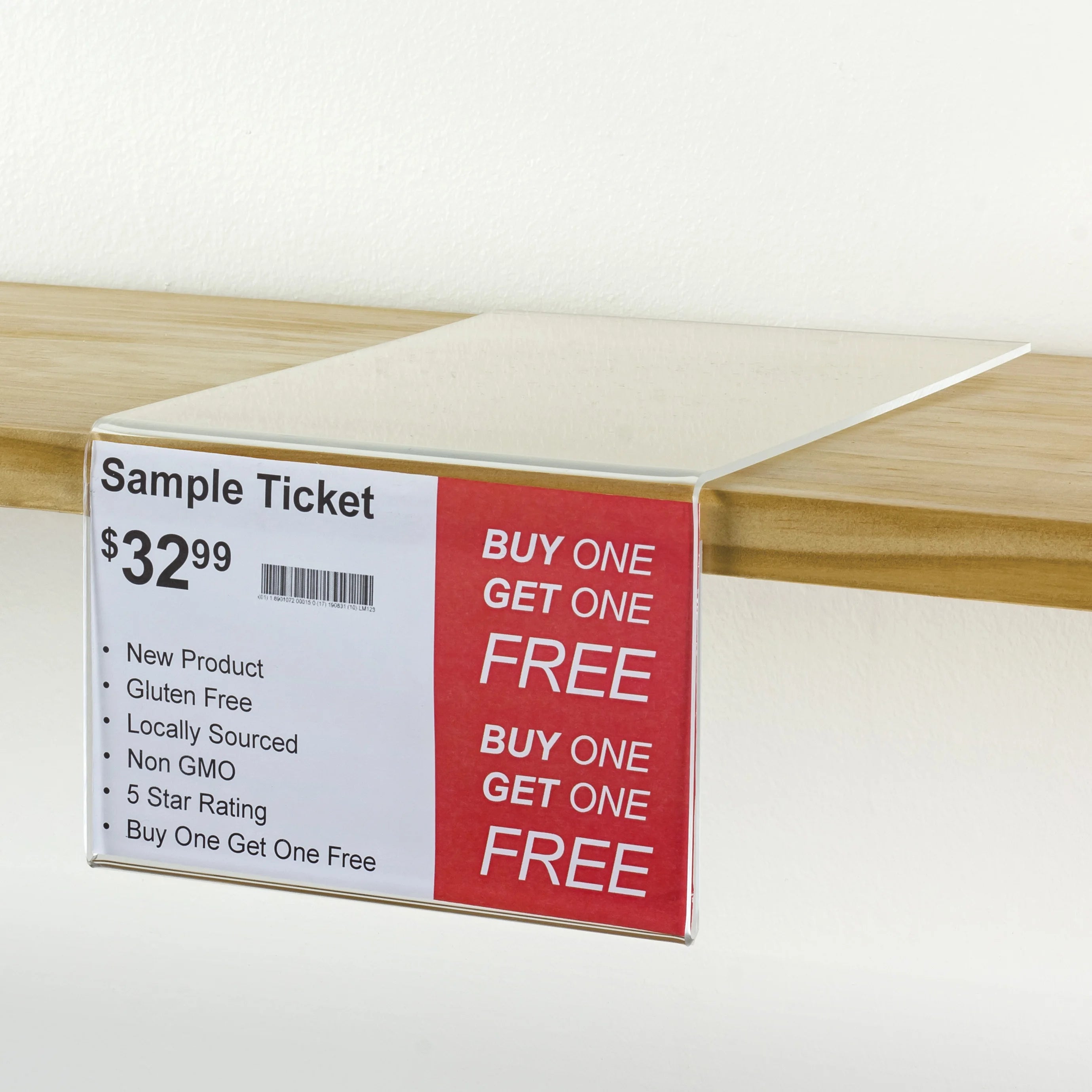 Supermarket Plastic Shelf Talker Big Tag Sign With Right Angle Flag Shelf Wobbler