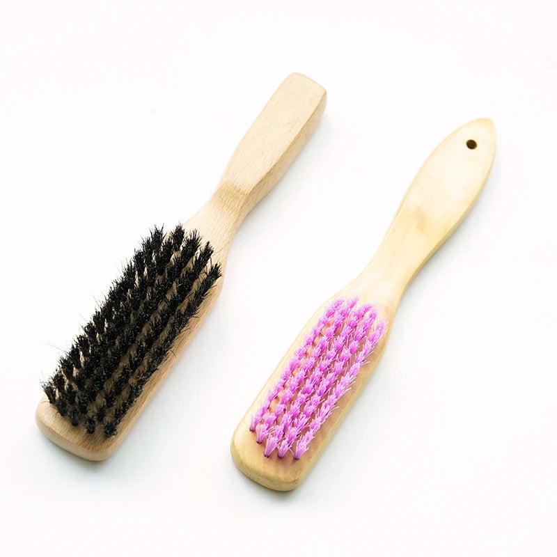 7.87" Bamboo Wood Laundry Brush Scrub Brush for Clothes and Shoes Removable for Stains Home Cleaning