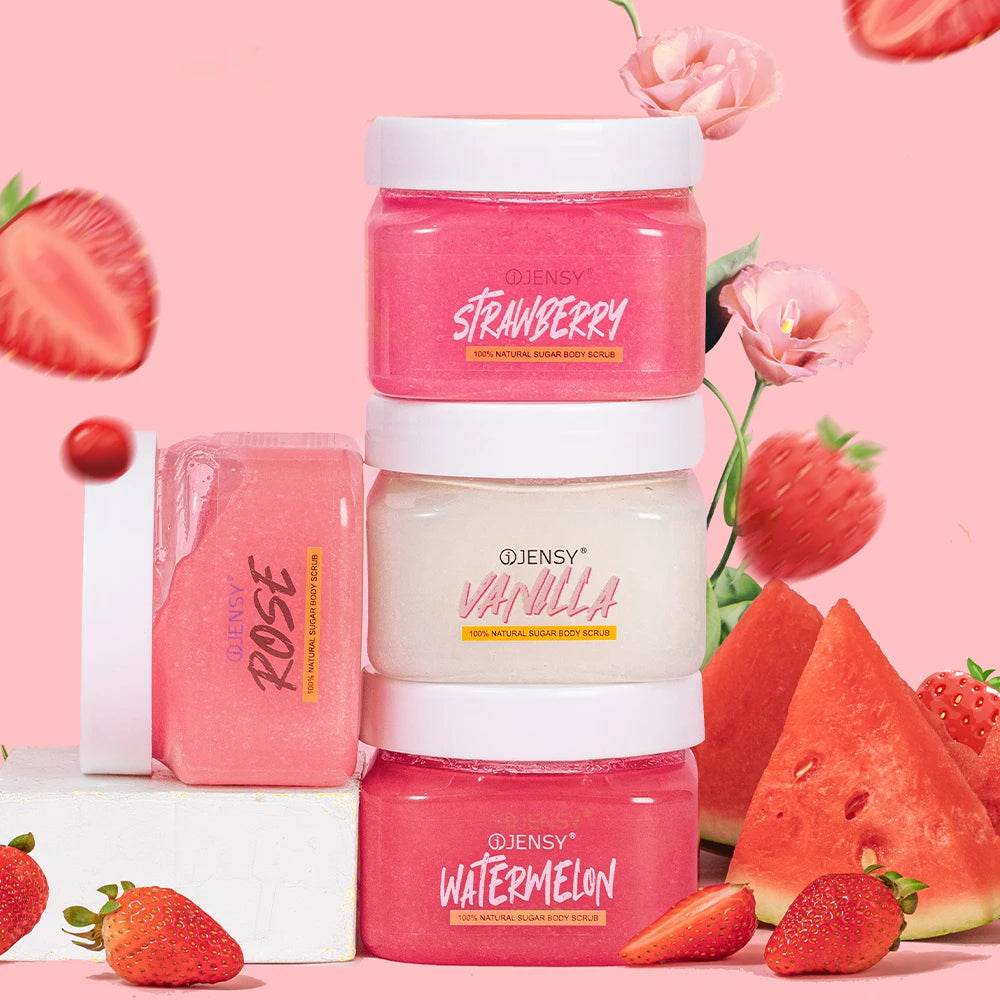 Body Sugar Scrub Private Label Natural Watermelon Moisturizing Organic Body Scrub Exfoliating Shea Butter Whitening Body Scrub