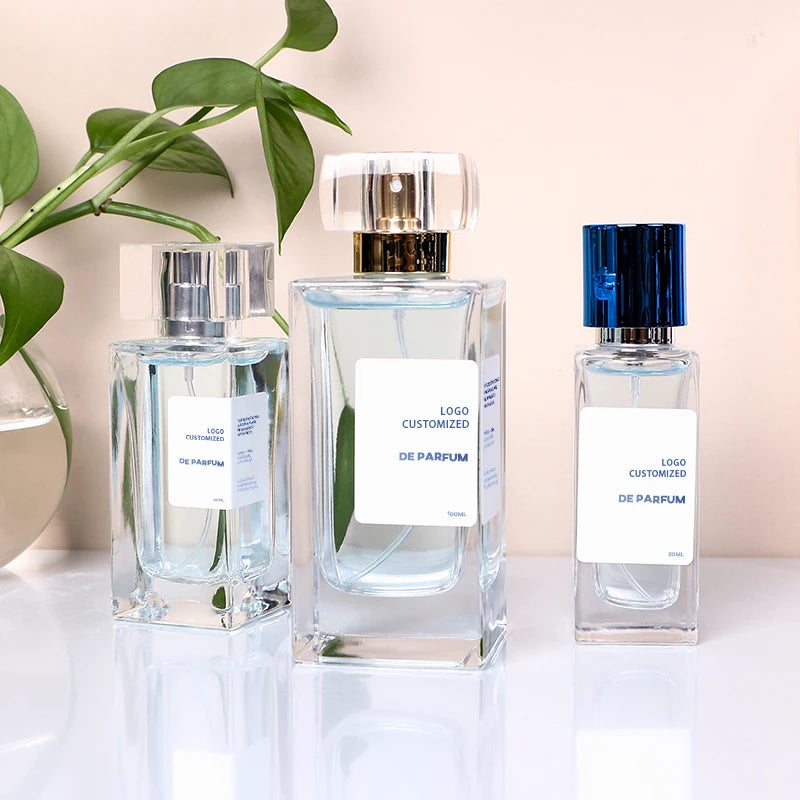 30ml 50ml 100ml Custom square Luxury Empty Glass Spray Perfume Bottle with Box