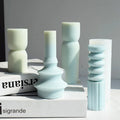 3D Large Size Irregular Cylinder Candle Silicone Mold Geometric Twist Swirl Silicone Mould for Candle Making