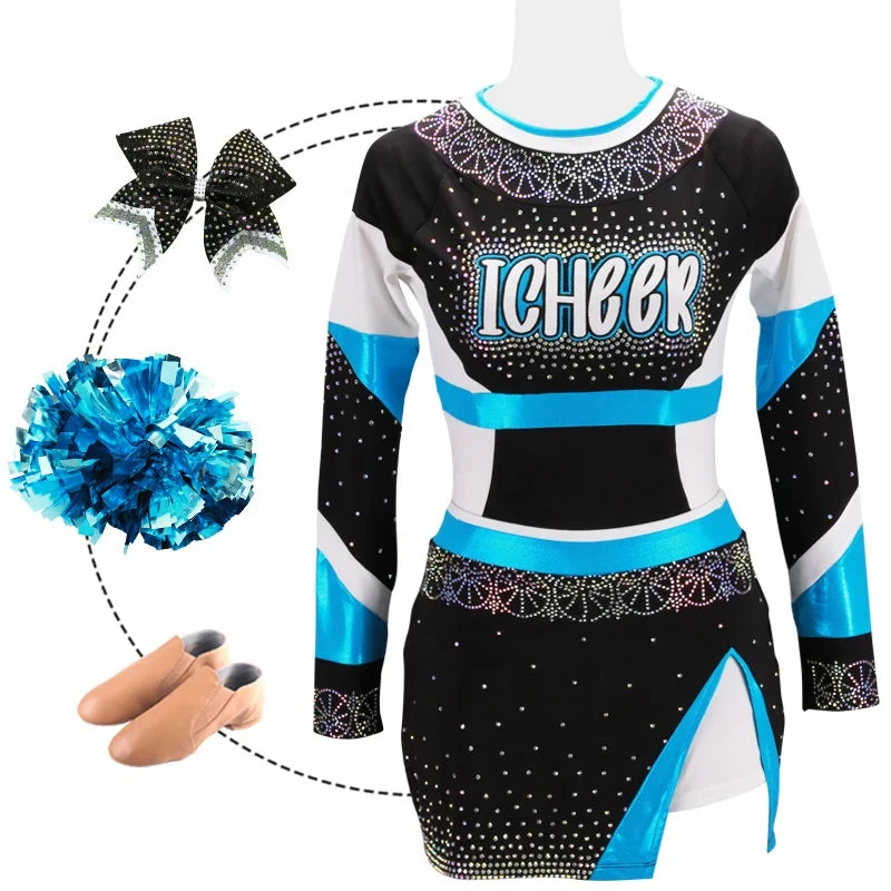 Professional Manufacturer Wholesale Price Bulk Order Custom Cheerleading Uniforms With Sample Competitive Cheer Uniforms