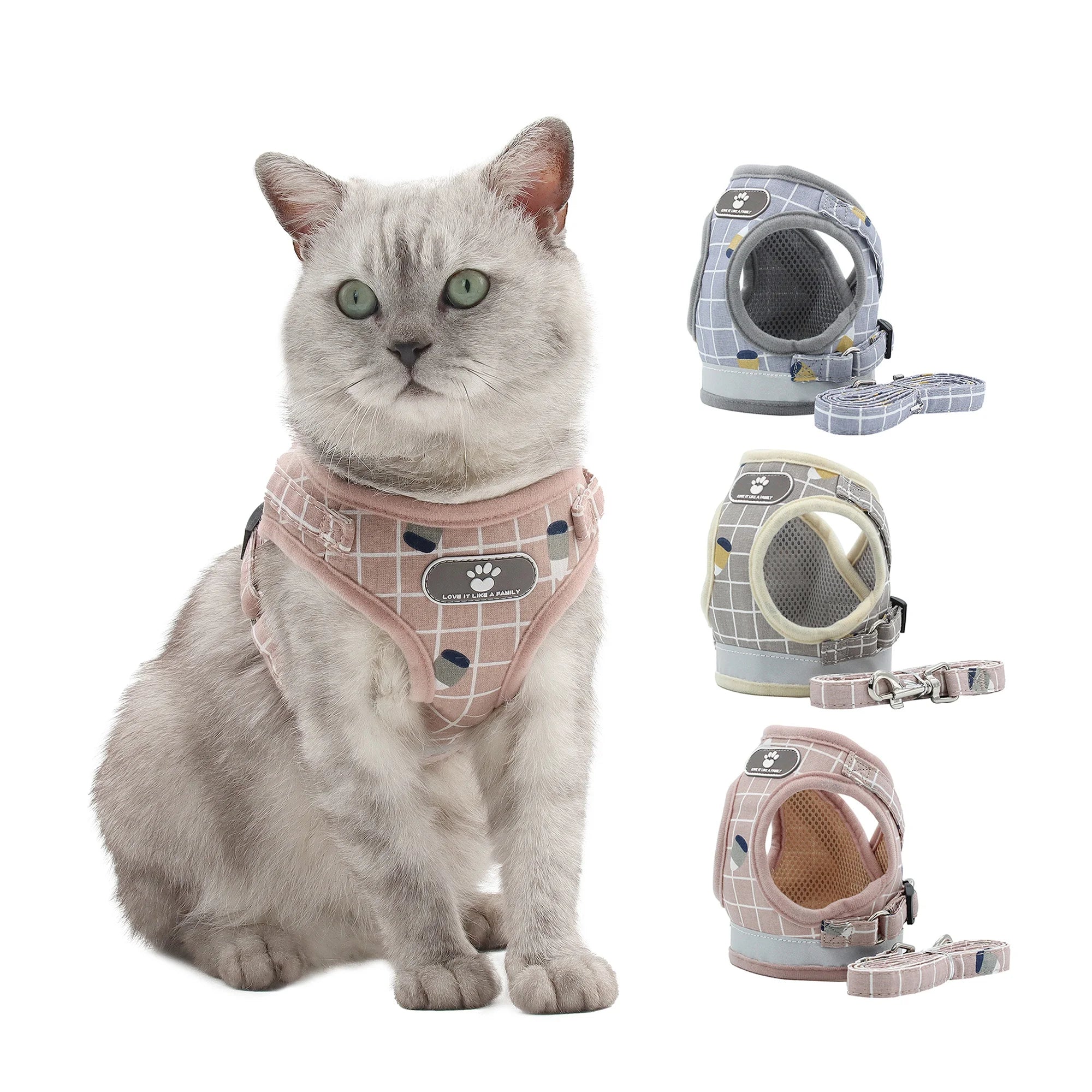 Plaid Pattern Pet Leash Vest Puppy Chest Strap Small Medium Pet Dog Harness Cat Harness