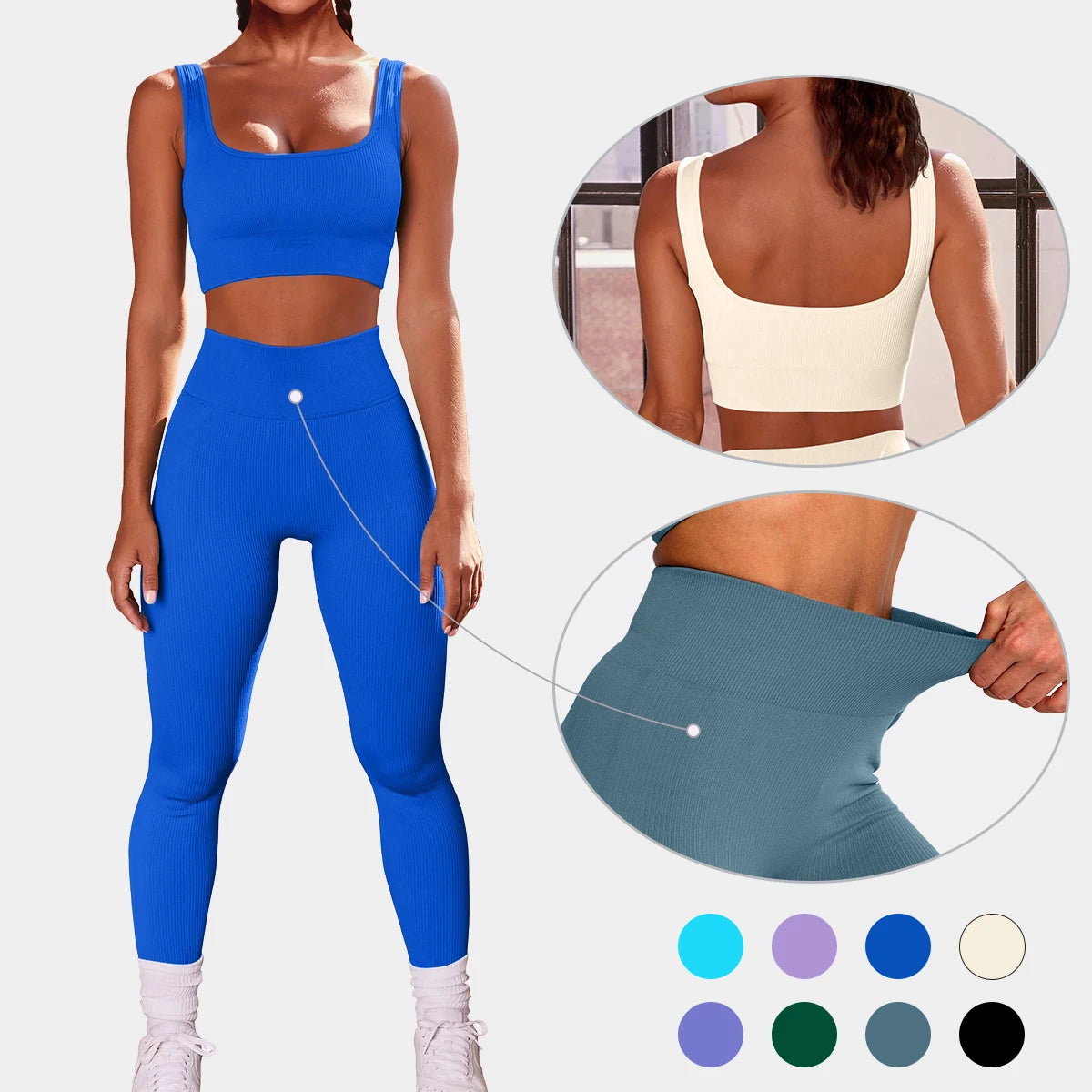 New High Support Bra and Peach Buttocks Leggings Women Yoga Sets Fitness