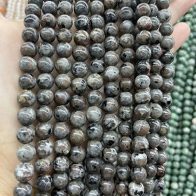 DIY Jewelry Natural Loose Beads Fire Stone Round Strand Natural Gem Stone Fluorescence Loose Beads for Necklace Bracelet Making