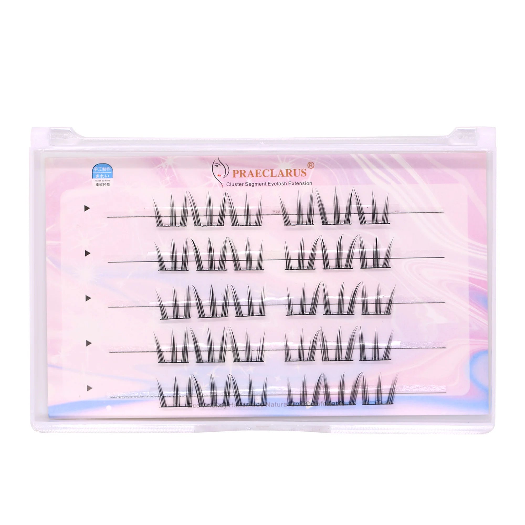 Handmade Natural Eye Lash Extensions Cluster Lashes No Glue Needed Self-Adhesive with Strong Bond