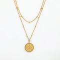 Joolim Jewelry 18K Gold Plated 2 Rows Eye Pendant Necklace Multi Layer Necklace Trendy Jewelry